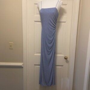 Sophisticated blue gown covered in tiny crystals, size 3-4